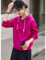 casual knitted hoodie outfit for women