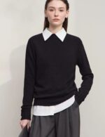 solid color mock neck sweater