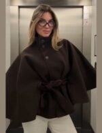 lace-up pullover poncho