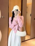 cozy knit cardigan v neck sweater