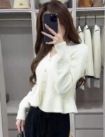 cozy peplum cardigan sweater