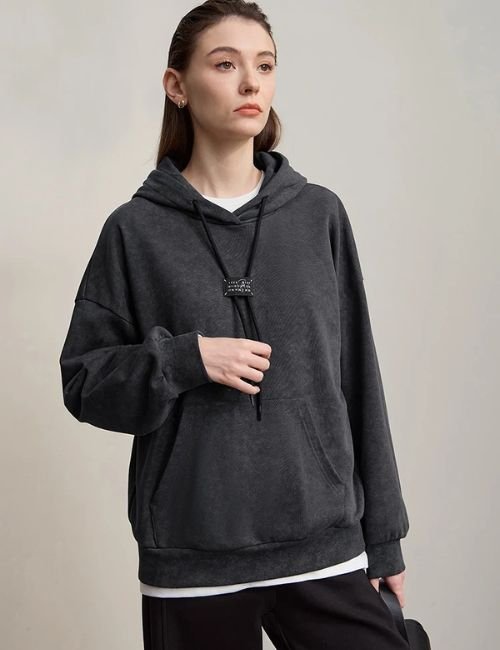 Cotton Knitted Sweatshirt Hoodie For Women casual pullover sweatshirt hoodie