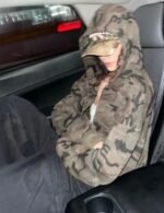 fashionable camo long sleeve hoodie