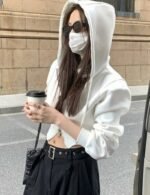 long sleeve cropped hoodie