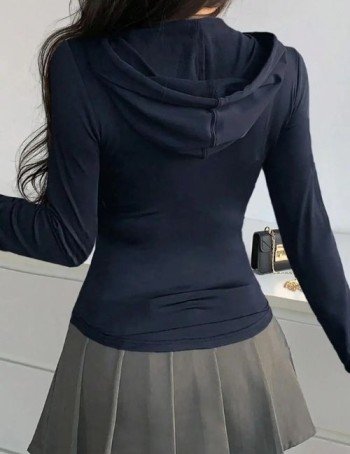 Trendy Slim Fit Zipper Hoodie soft fabric slim fit hoodie
