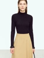 women slim fit mock neck sweater