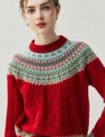 knitted mock neck sweater