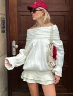 women’s oversized off shoulder sweater