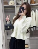 casual long sleeve peplum sweater