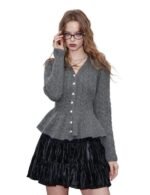 soft knit peplum sweater for women