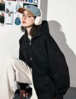 double pocket zipper hoodie