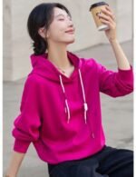 knitted pullover sport hoodie for women