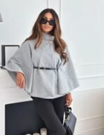 cozy knit poncho for women