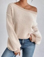 Stylish off shoulder knitwear