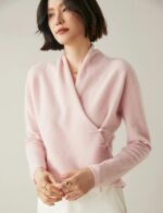 frog button wrap sweater
