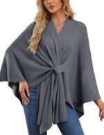 v-neck cape poncho for women