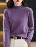 loose fit mock neck sweater