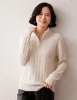 women cable knit cashmere sweater