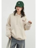 letter printed hoodie for women