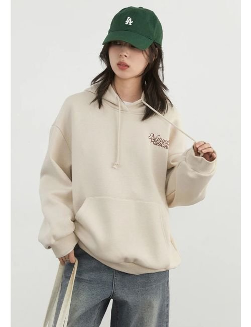 Women's Loose Printed Hoodie letter printed hoodie for women