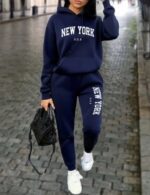 navy blue athletic hoodie for women