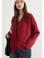 v neck cardigan sweater