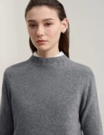knitted mock neck sweater