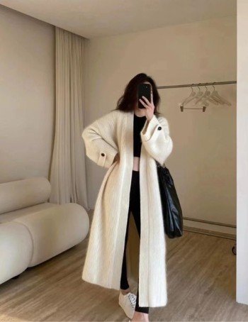 Women’s long knit cardigan sweater, long sleeve knitted sweater, oversized cardigan sweater, casual loose sweater for women