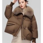 Winter Short Parka Coat Women Lapel Down