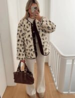warm women’s casual printed jacket