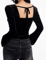 backless velvet top for women