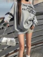 women’s oversized graphic long sleeve tee
