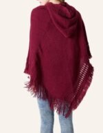 burgundy cape shawl for women
