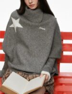 grey knitted sweater for women