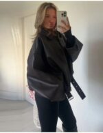 genuine leather bomber jacket women