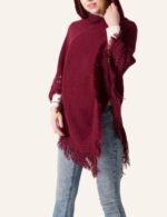 hooded crochet poncho for women