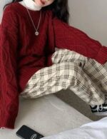 winter baggy style pullover sweater