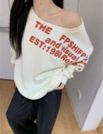 printed oversized long sleeve t-shirt for women