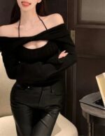 Cropped Off Shoulder Sweater
