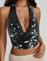 stylish halter neck party top for women