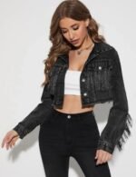 women's crop jean jacket