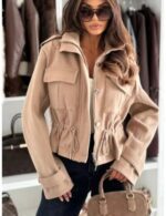 Fashionable drawstring zipper jacket