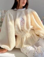 puffed sleeve peplum sweater