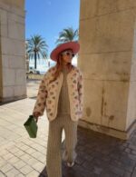 warm women’s casual printed jacket
