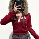 Stylish red hoodie for women, zip up hoodie for women, Comfortable casual hoodie for women, Trendy casual hoodie in red for women