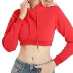 Women’s warm cropped hoodie, Women’s cozy street style hoodie, Warm cropped hoodie, Street style short hoodie