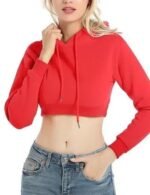 Women’s warm cropped hoodie, Women’s cozy street style hoodie, Warm cropped hoodie, Street style short hoodie
