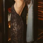 stylish backless halter sequin dress, backless long dress, sleeveless backless dress, sequin maxi dress