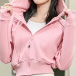 Cropped zip up hoodie for women, winter athletic zip up hoodie, stylish winter cropped hoodie, Sporty cropped winter hoodie for women