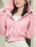 Cropped zip up hoodie for women, winter athletic zip up hoodie, stylish winter cropped hoodie, Sporty cropped winter hoodie for women